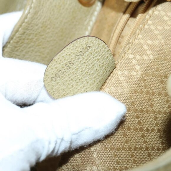 GUCCI Bamboo Backpack Suede Khaki Gold - Picture 14 of 15